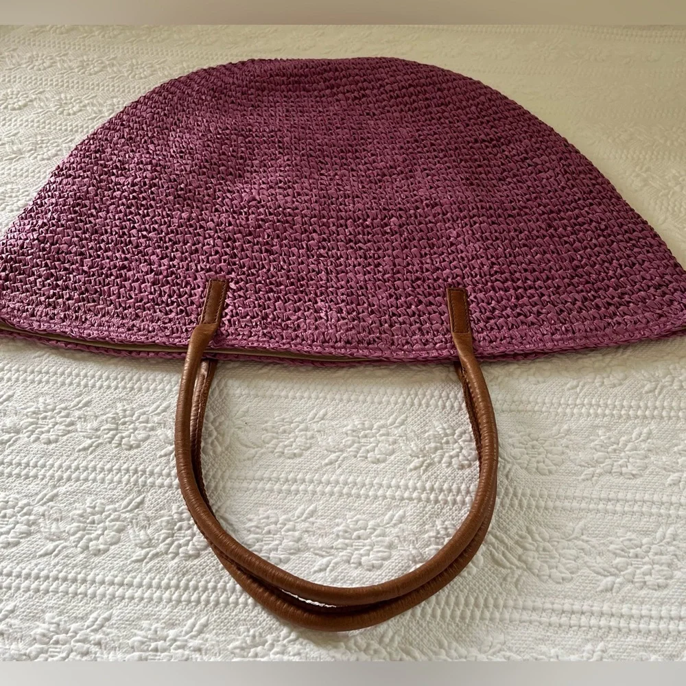 Buji Baja Straw Bag, Purple NWOT